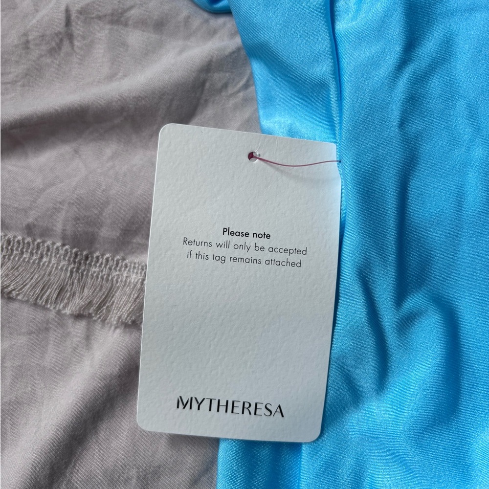 NWT Coperni Turquoise Blue Asymmetrical Maxi Dress - Picture 5 of 11